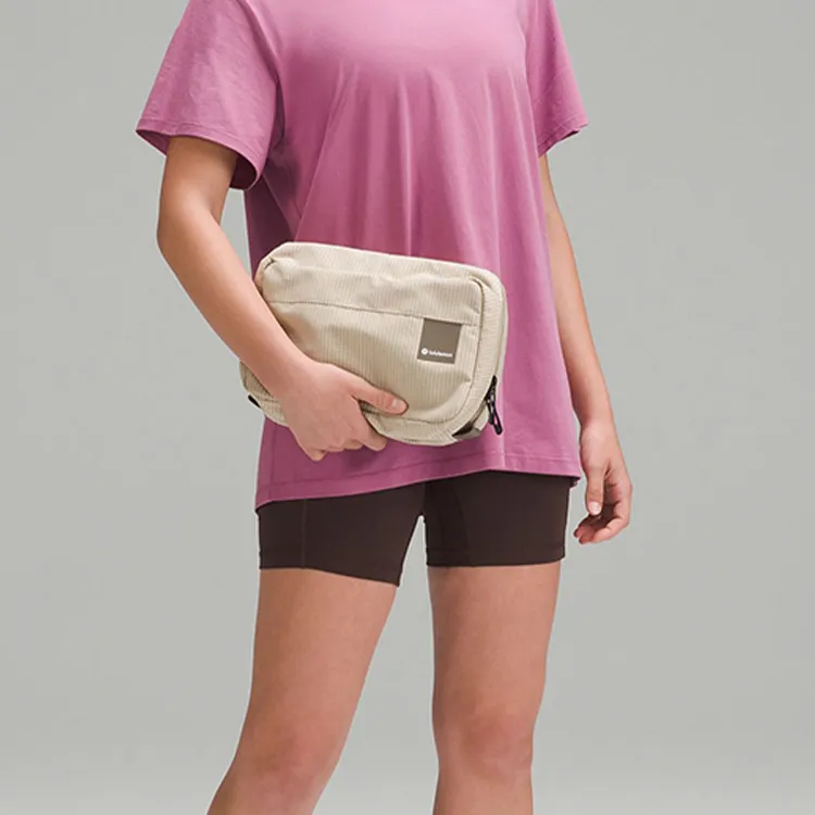 Lululemon Water-Resistant Fabric Storage Bag Men's Light Camel With Dark Khaki Accents-3