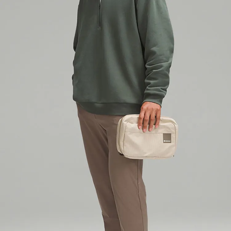 Lululemon Water-Resistant Fabric Storage Bag Men's Light Camel With Dark Khaki Accents-4
