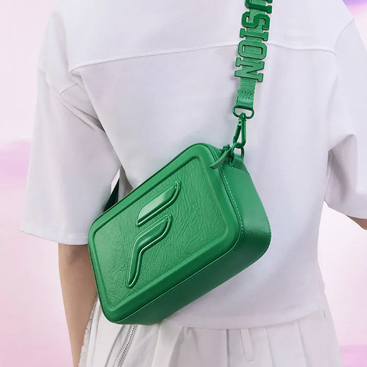 FILA FUSION Polyurethane Camera Bag, Shoulder Bag, Crossbody Bag Unisex Ice Refreshing Green-4