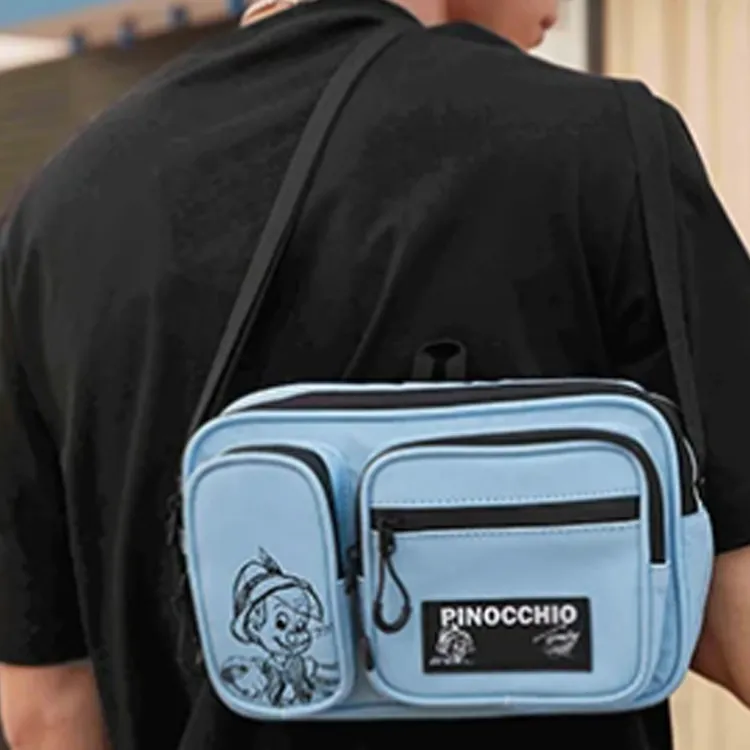 LiNing X Disney Pinocchio Collaboration Polyamide Shoulder Bag, Crossbody Bag Regular Unisex Blue-4