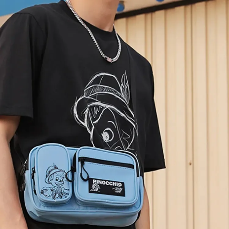 LiNing X Disney Pinocchio Collaboration Polyamide Shoulder Bag, Crossbody Bag Regular Unisex Blue-5