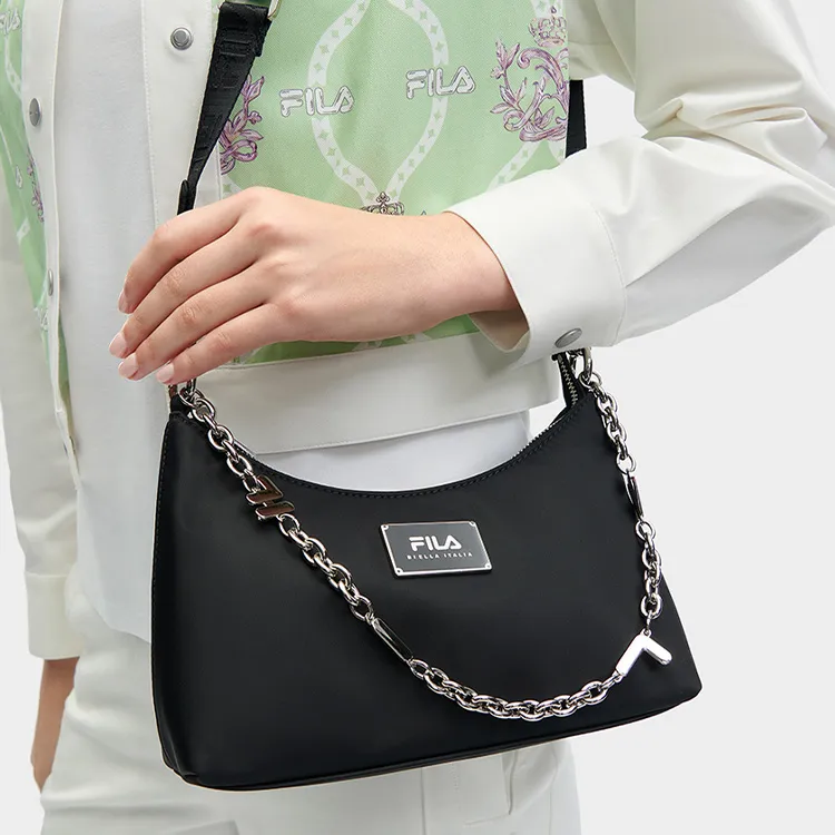 FILA Heritage Fabric Shoulder Bag Crossbody Bag Extra Small Women's Jet Black-5