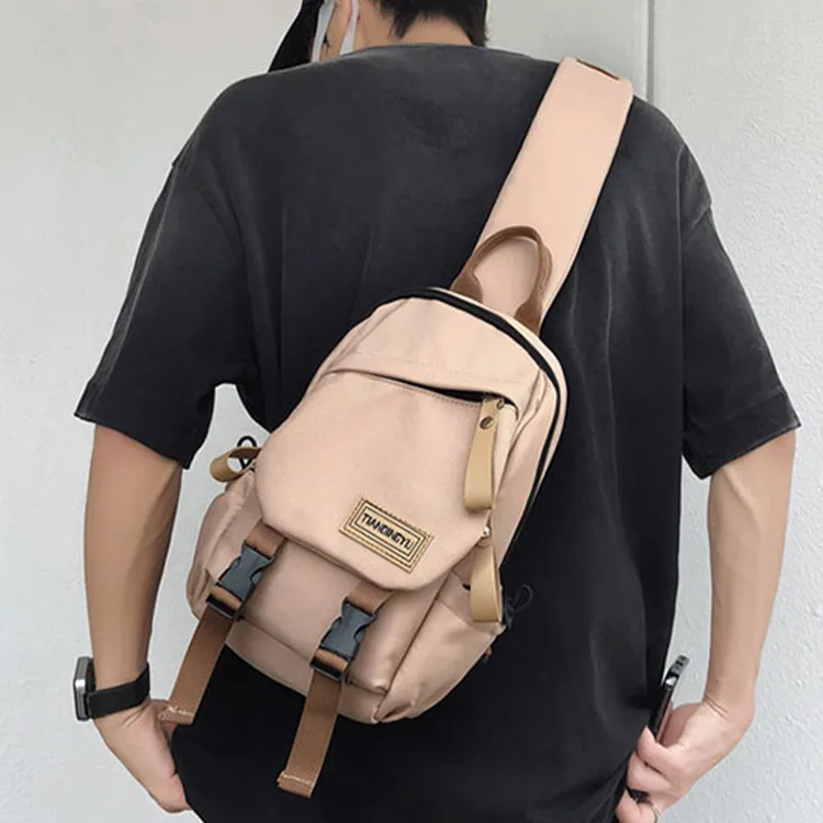 Duoluplo Doron Paul Nylon Shoulder Bag Backpack Crossbody Backpack Sling Bag Regular Unisex Black Khaki Green White-7