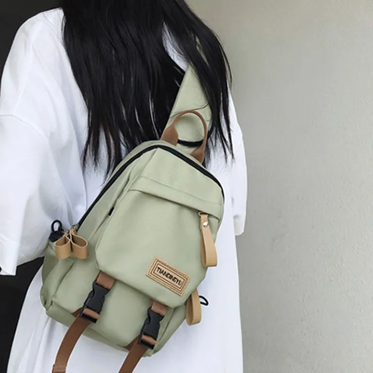 Duoluplo Doron Paul Nylon Shoulder Bag Backpack Crossbody Backpack Sling Bag Regular Unisex Black Khaki Green White-11