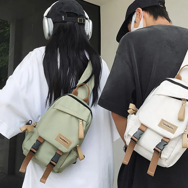 Duoluplo Doron Paul Nylon Shoulder Bag Backpack Crossbody Backpack Sling Bag Regular Unisex Black Khaki Green White-16