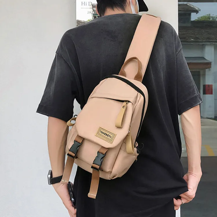 Duoluplo Doron Paul Nylon Shoulder Bag Backpack Crossbody Backpack Sling Bag Regular Unisex Black Khaki Green White-6