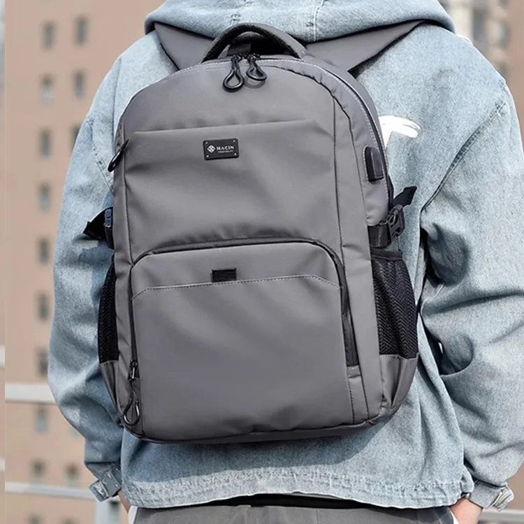 HACIN Oxford Backpack Regular Unisex Black/Gray-6
