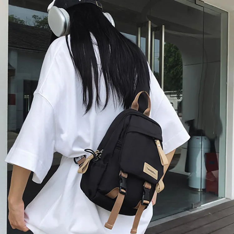 Duoluplo Doron Paul Nylon Shoulder Bag Backpack Crossbody Backpack Sling Bag Regular Unisex Black Khaki Green White-1