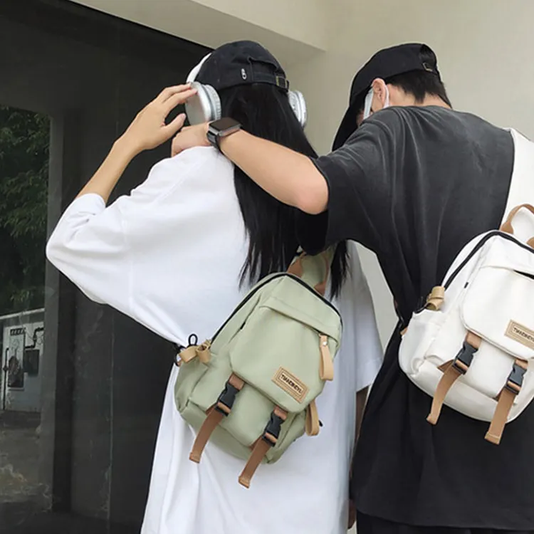 Duoluplo Doron Paul Nylon Shoulder Bag Backpack Crossbody Backpack Sling Bag Regular Unisex Black Khaki Green White-15