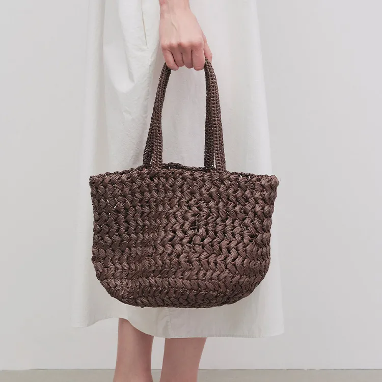 THE ROW Raffia Fiber Tote Bag, Shopping Bag, Handbag, Shoulder Bag Women's Brown-6