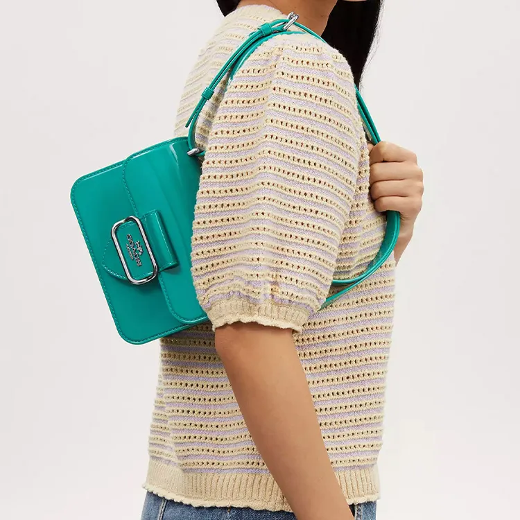 COACH Morgan Jelly Shoulder Bag, Crossbody Bag Trumpets Women's Silver & Light Green-2