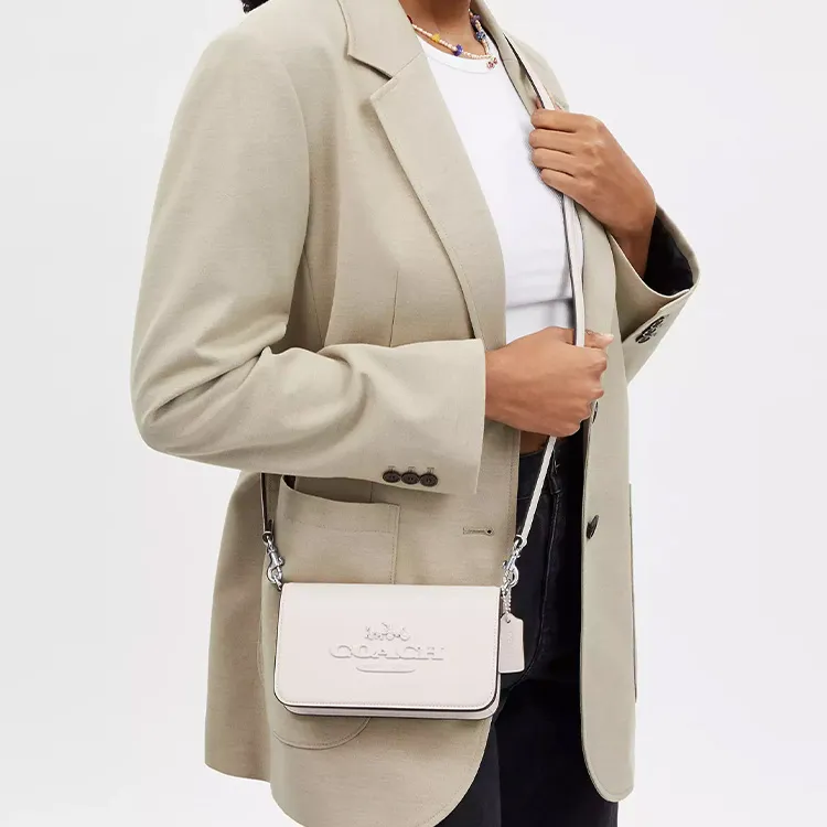 COACH Calfskin Crossbody Bag Shoulder Bag Women's Silver Choke Ring-3