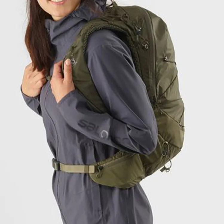 SALOMON Waterproof Fabric Outdoor Mountaineering Bag Backpack Unisex Olive-3