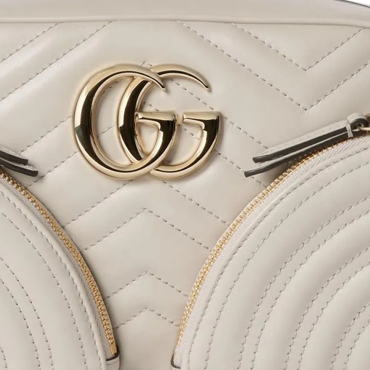 GUCCI GG Marmont Leather Crossbody Bag Shoulder Bag Women's Ivory White-7