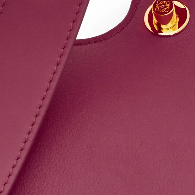 LOEWE Bucket Series Soft Cow Leather Bucket Bag, Shoulder Bag, Crossbody Bag, Handbag Mini Women's Crimson-6