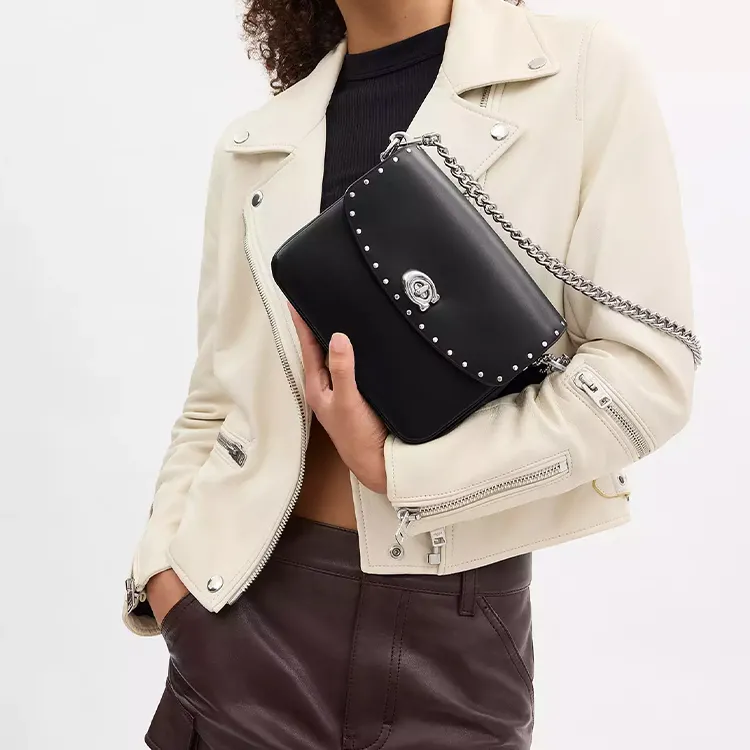 COACH Cassie Refined Calfskin Handbag, Shoulder Bag, Crossbody Bag Trumpets Women's Black-7