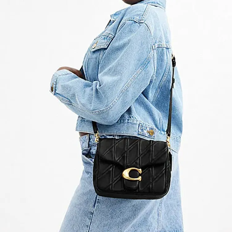 COACH Tabby Sheepskin Crossbody Bag Shoulder Bag Women's Black-7