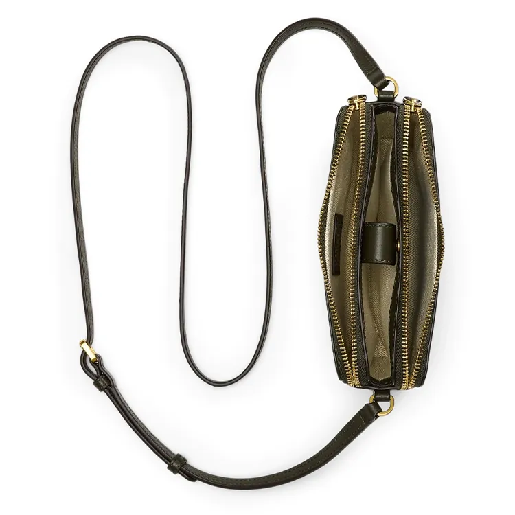 Ralph Lauren Cow Leather Wallet, Crossbody Bag, Shoulder Bag Women's Dark Olive Green-3