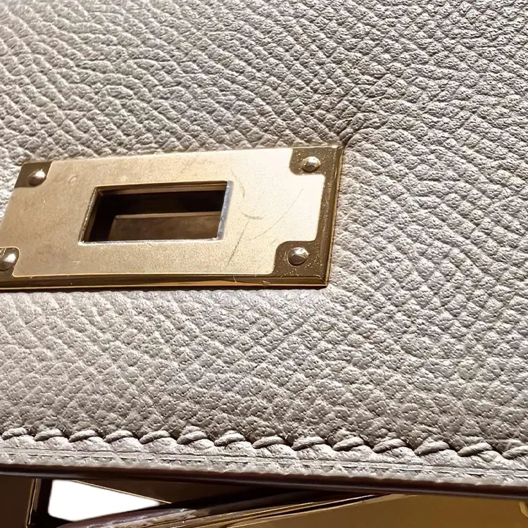 HERMES Kelly Epsom Leather Kelly Bag One Shoulder Handbags Women's 81 Gris Tourterelle Dove Gray-2