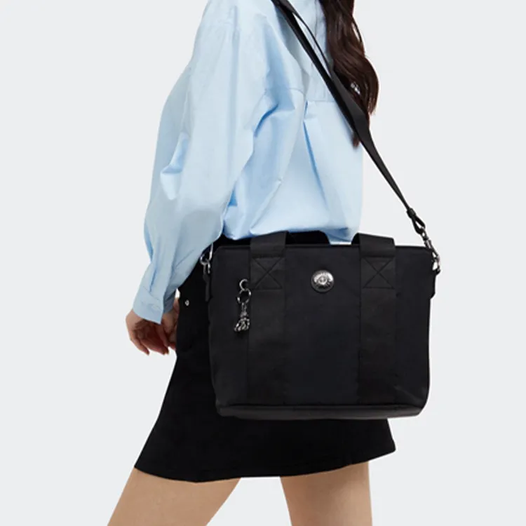 Kipling Polyamide Tote Bag, Shopping Bag, Handbag, Shoulder Bag, Crossbody Bag Small Size Unisex Infinite Black-3