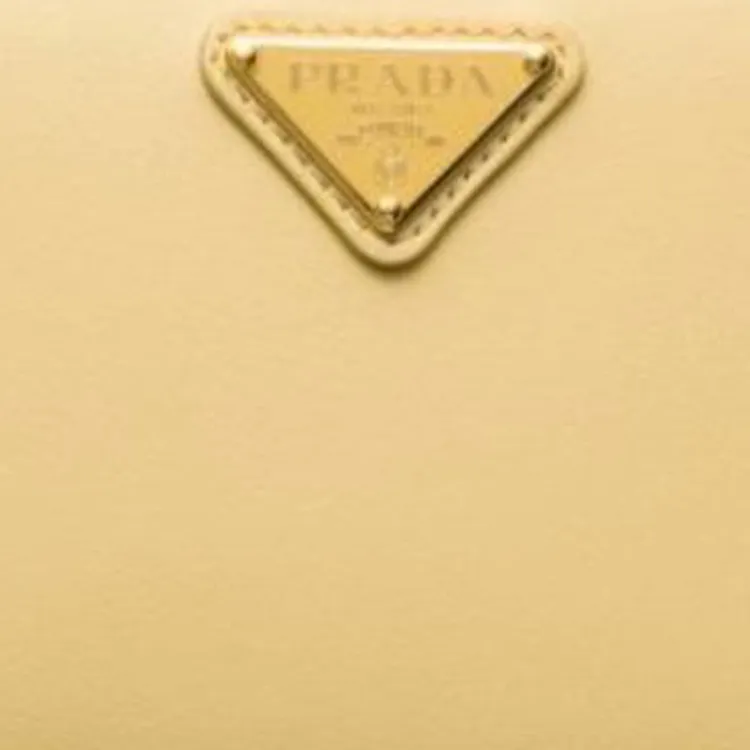 PRADA Leather Wallet Women's Vanilla Yellow-4