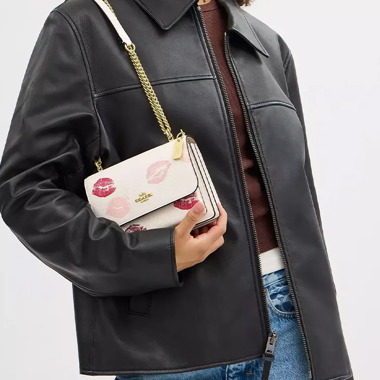 COACH Klare Refined Pebbled Leather Shoulder Bag Crossbody Bag Mini Women's Gold & Chalk Multicolor-4