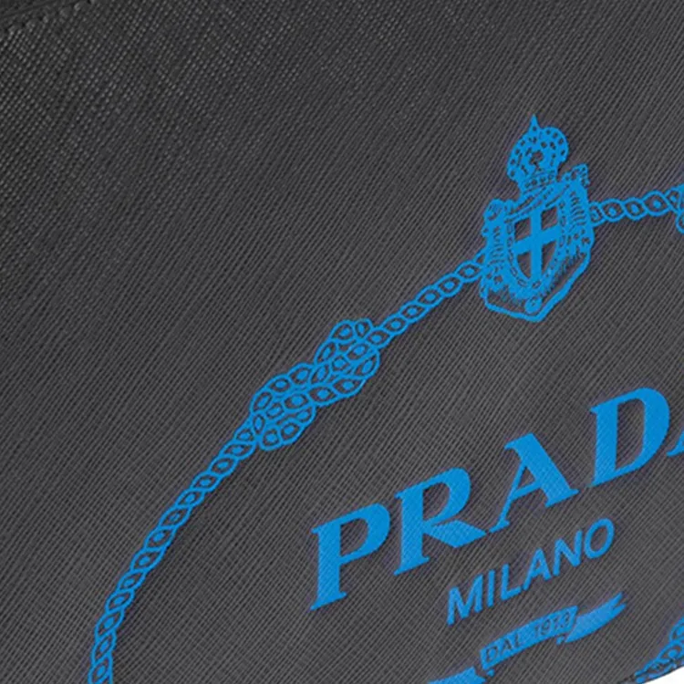 PRADA Cow Leather Clutch Men's Black-4