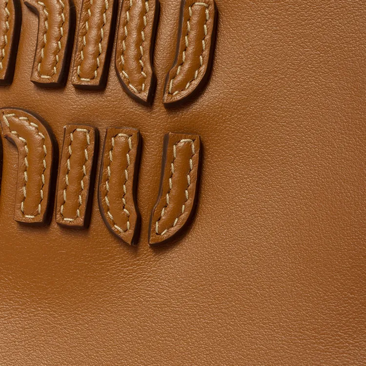 MIU MIU Ivy Leather Shoulder Bag, Crossbody Bag, Handbag Regular Women's Cognac-4