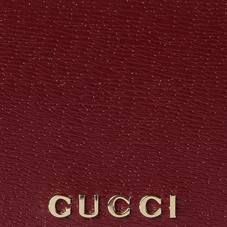 GUCCI Leather Wallet Women's Red-5