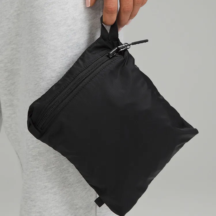 Lululemon Packable Polyester Handbag, Backpack Regular Unisex Black & Traverse Gray-6
