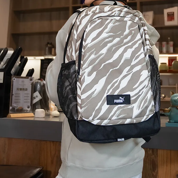 PUMA Fabric Backpack Large Size Unisex Black & Khaki-3