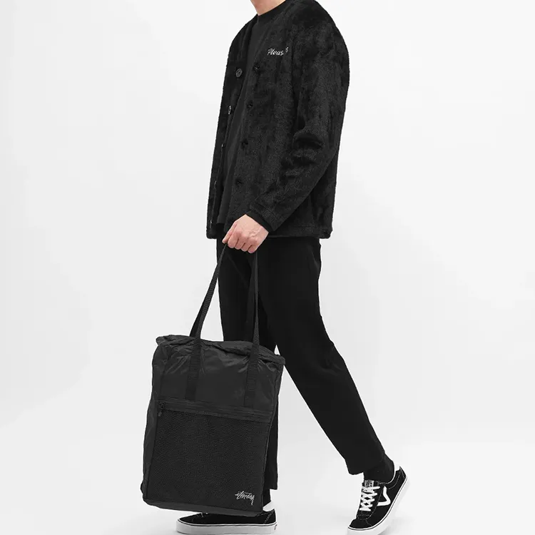 Stussy Nylon Fabric Travel Bag Handbag Unisex Black-4