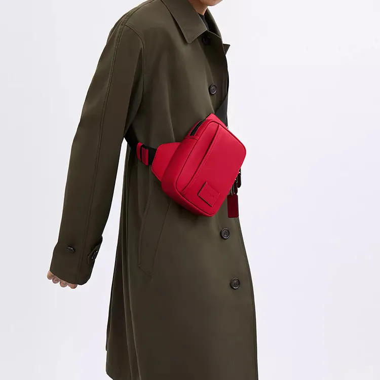 COACH Edge Smooth Calf Leather Shoulder Bag, Crossbody Bag, Sling Bag Mini Men's Red-3