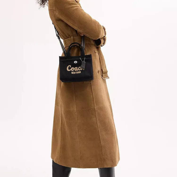COACH Cargo Canvas Canvas Bag Shoulder Bag Crossbody Bag Handbag Small Size Women's Black-6