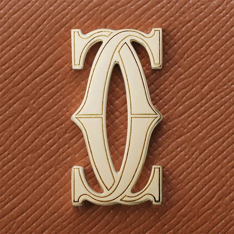 CARTIER C De Cartier Collection Cow Leather Wallet Mini Women's Caramel-3