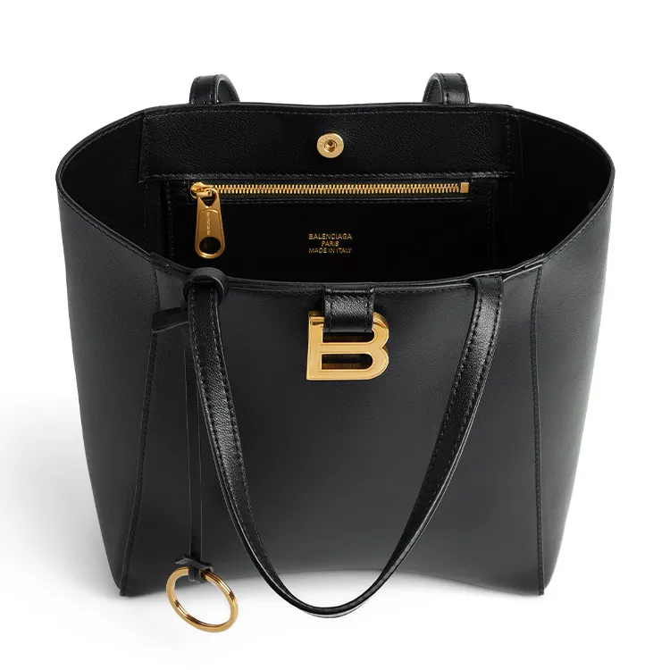 Balenciaga Hourglass Calfskin Tote Bag Shopping Bag Shoulder Bag Handbag Small Size Women's Black-5