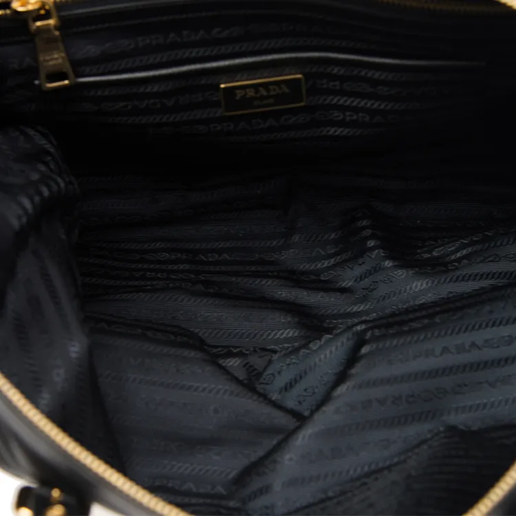 PRADA Canvas Canvas Bag One Shoulder Handbag Women's Black-4