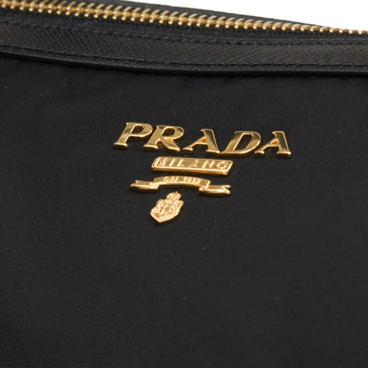 PRADA Canvas Canvas Bag One Shoulder Handbag Women's Black-5