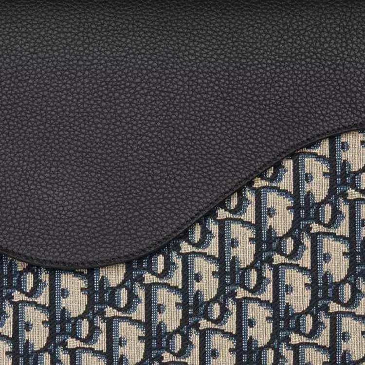 DIOR Cotton With Cow Leather Clutch Unisex Beige & Black-4