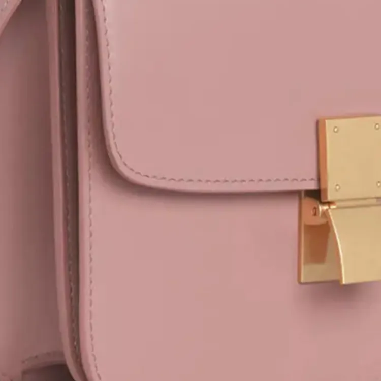 CELINE Classic Bo Polished Calfskin Tofu Bag Small Square Bag Shoulder Bag Crossbody Bag Women's Classical Rose-4