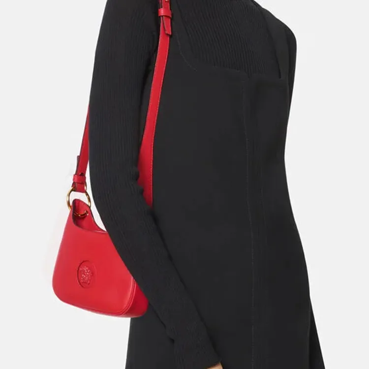 FANSIZHE La Medusa Cow Leather Hobo Bag Dual-Use Shoulder Bag Women's Red-4