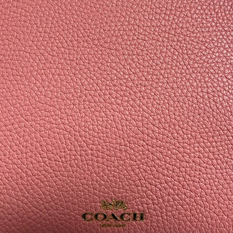COACH Wristlet Polished Pebbled Leather Coin Purse Women's Pink-1