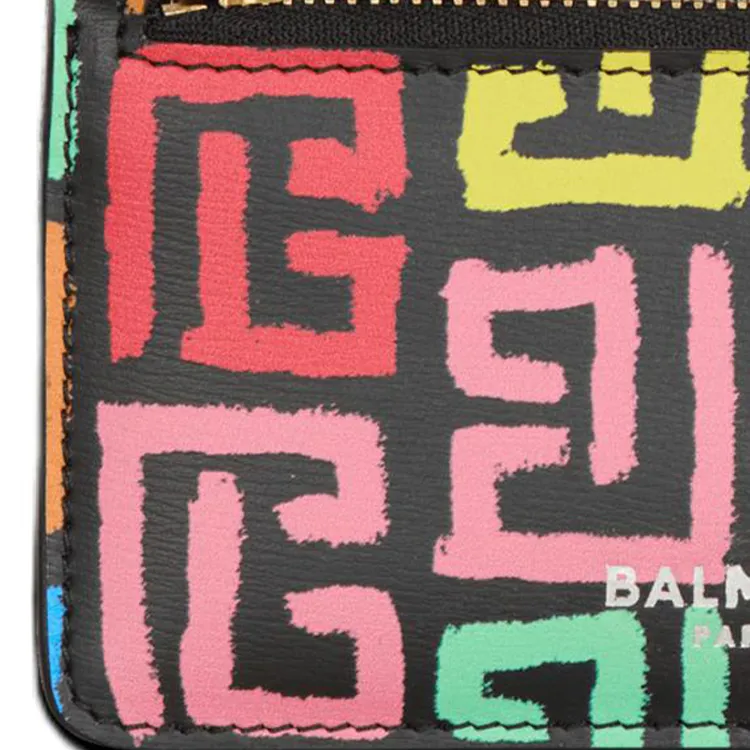 BALMAIN Pb Labyrinth Logo Detailed Card Holder-4