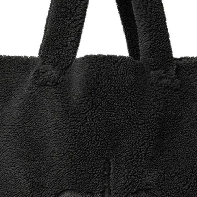 Alo Yoga Faux Fur Tote Bag, Shopping Bag, Handbag Unisex Black-3