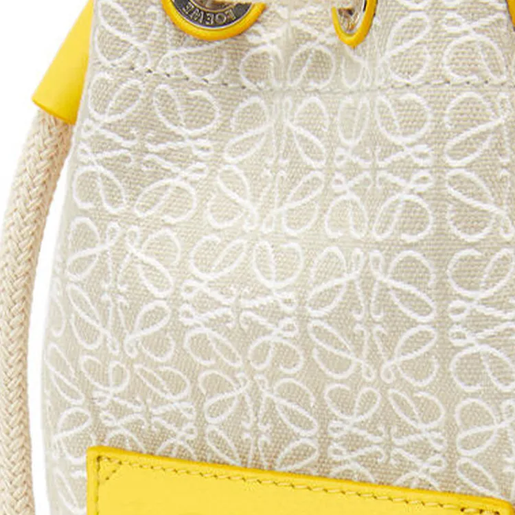 LOEWE Sailor Cow Leather Bucket Bags Shoulder Bags Small Size Women's Lemon-4