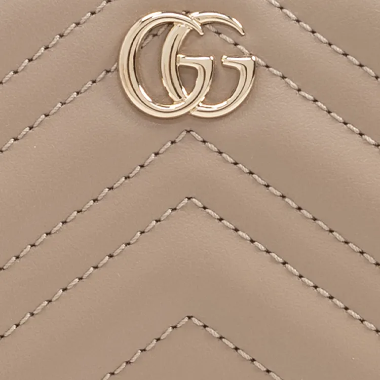 GUCCI GG Marmont Leather Wallet Women's Taupe-4