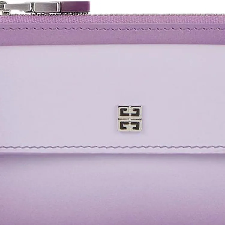 Givenchy 4G Cow Leather Card Holder Women's Purple-4
