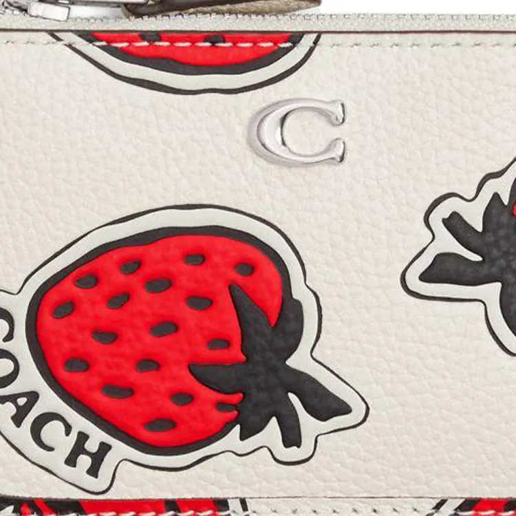 COACH Skinny Id Case Leather Slim Document Bag, Card Holder Mini Women's Chalk Multicolor-3