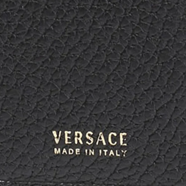 FANSIZHE Leather Leather Clip Wallet Men's Black-5