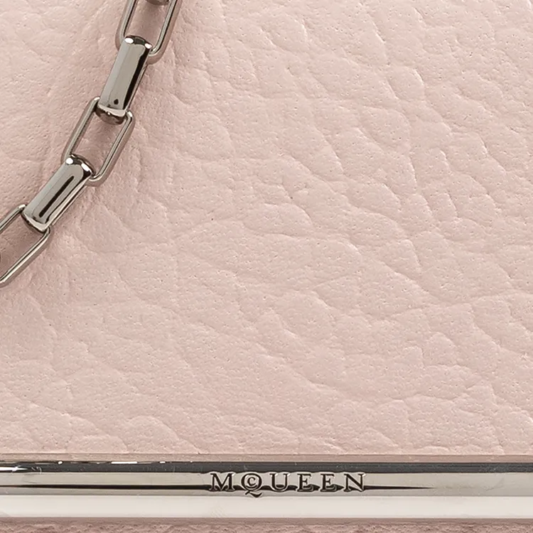 Alexander McQueen T Bar Lambskin Clutches Shoulder Bags Mini Women's Pink-3